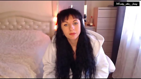 Image Little Titty Brunette Jessy M'Lady Chair to Bed StripTease Pussy Please