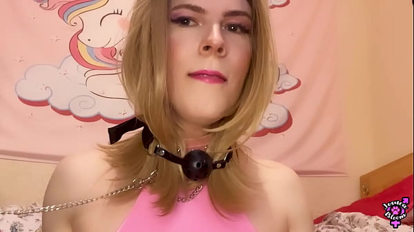 Image Bound Sissy Gets Cock Milked Then Fed Her Own Load of Cum - Jessica Bloom and Polieana