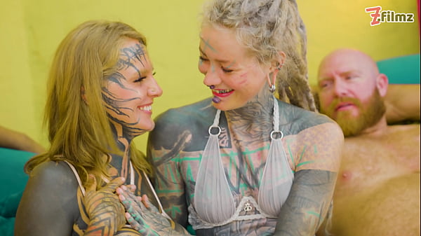 Image 2 Tattooed Alt Girls, 6 Cocks - Gagged, DP, and Facials