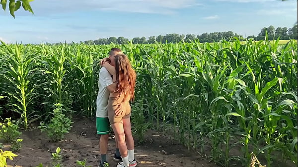 Image Stepbrother has Public Sex with Stepsister while walking through a cornfield