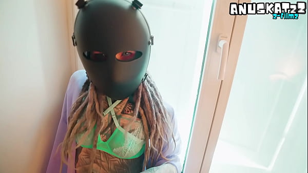 Image Tattooed masked girl ANAL fuck and pussy covered in cum