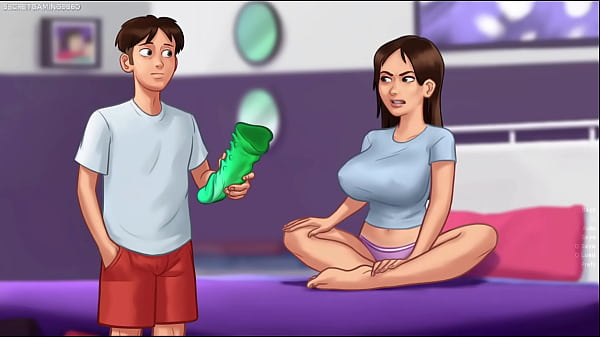 Image Summertime Saga By DarkCookie - Horny Slut was Caught Masturbating in Her Room with a 30cm Monster Dildo