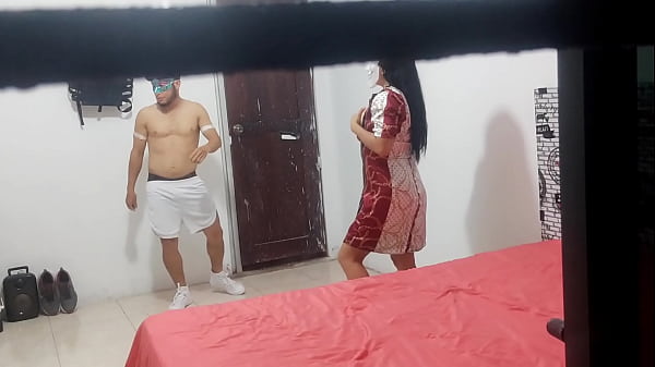 Image Hidden camera records the moment a cuckold arrives to see his wife with another man!