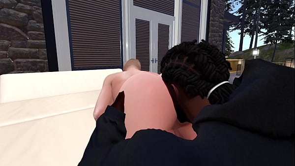 Image Second Life Black man fucks white woman on a front porch