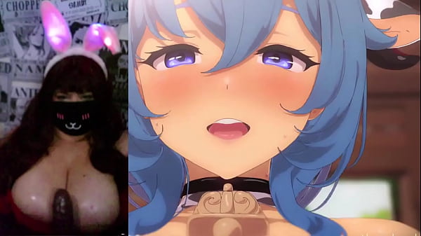 Image hot mommy with big natural tits watching hentai with the webcam on