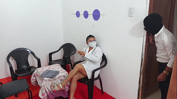 Image Horny female doctor fucks her patient in the hospital. Her tits bounce while fucking. THE FULL VIDEO IS PREMIUM.