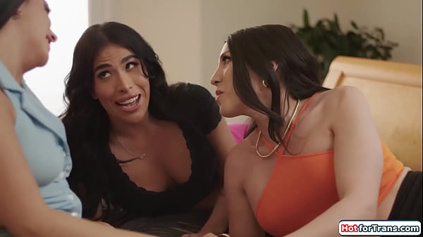 Image Testing my new bed with my two super hot tgirl best friends