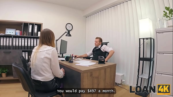 Image LOAN4K. Czech girl with huge boobs is sucking clerk&rsquo_s big cock in his office