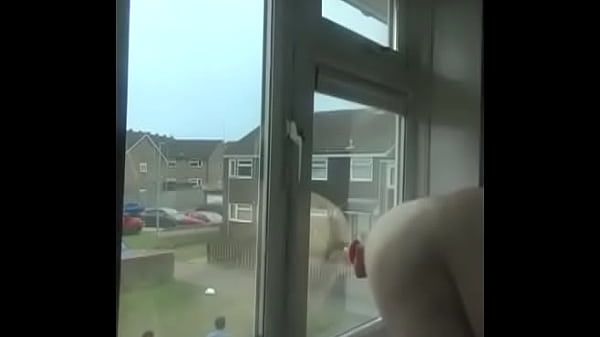 Image dildo gets fucked stuck on the window from two different angles as people walk by in one video with the one vote wanker