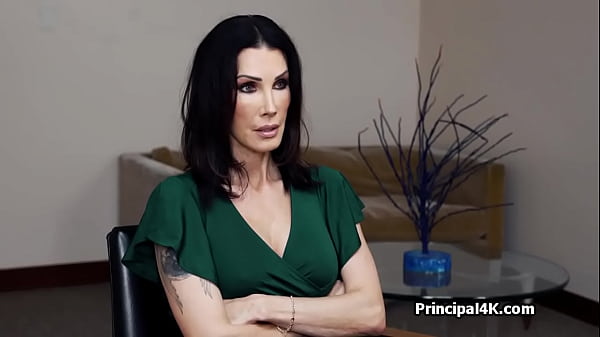 Image Hot big tit mature wife slides on principals big dick to avoid expulsion