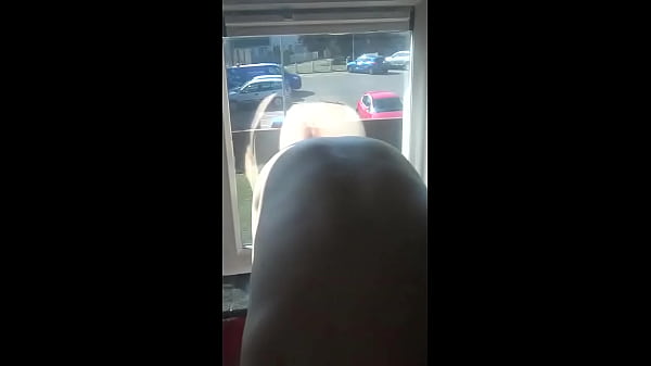 Image dildo fucked on window filmed from three different angles as people walk on by from outside with 7 voting down wankers