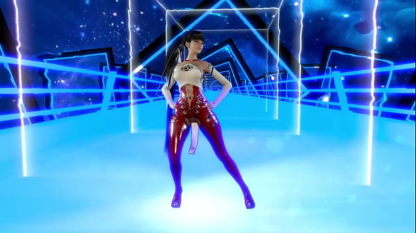 Image Youthful beauty Eve in provocative bodysuit poses alone against mirror