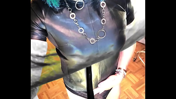 Image Sissy Slut Kandi Kane - Dancing in Tight Black Leather Corset Shemale Porn Star FREE SEX VIDEO