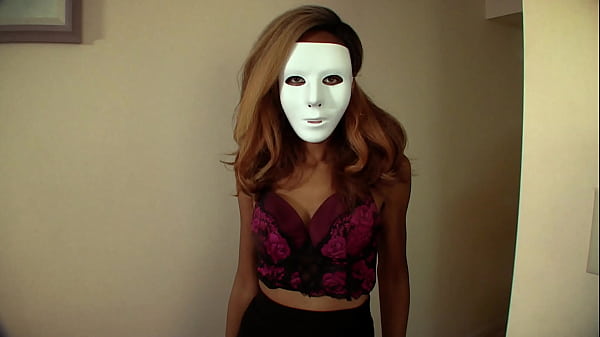 Image Black Girl Anastasia Valentine Masturbates in a White Mask