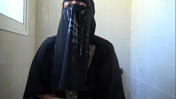 Image A Moroccan muslim girl is SHOCKED!!! Her colleague covered her hijab full of cum in the toilet.