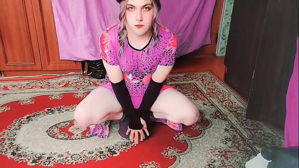 Image Stunning femboy leaning against door with flirty smile