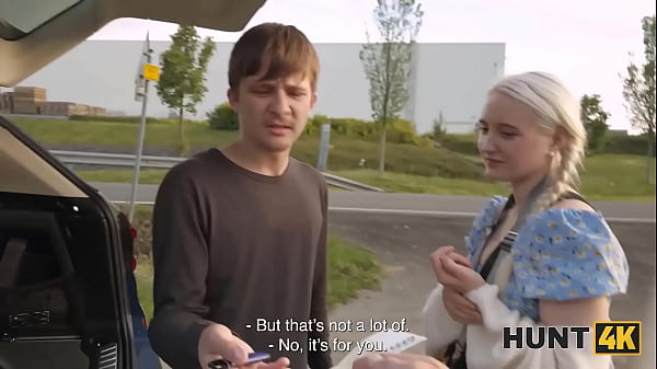Image HUNT4K. Blonde babe cheated on her boyfriend and sucked a huge cock in the backseat