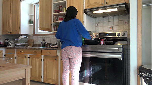 Image hot algerian milf shows her boobs and lets her stepson fuck her during breakfast