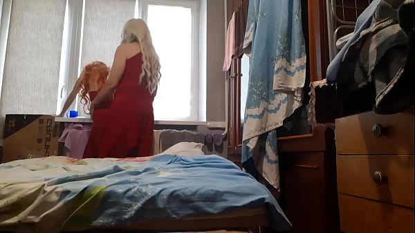 Image Blonde Stepmom Seduces Redhead Stepdaughter and Fucks Her While Her Husband Takes a Shower