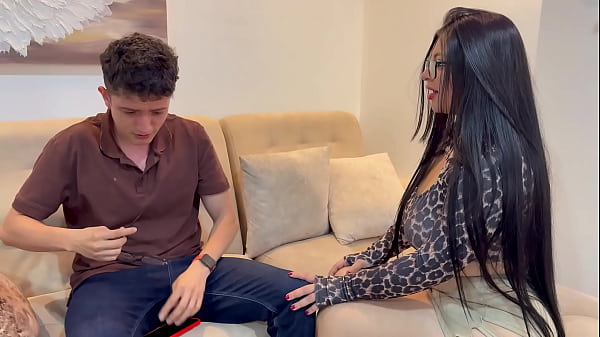 Image My BBW MILF seduces me to cheat behind my girlfriend&rsquo_s back and makes me cum all over her glasses! - Pipeboy & Antonella Jones