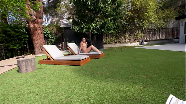 Image Slutty British stepsis loves sunbathing naked and sucking cock - Lily Phillips