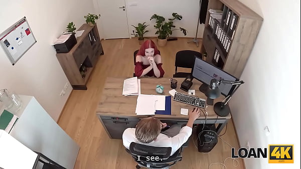 Image LOAN4K. Hot big-titted redhead Miss Olivia got so horny and jumped on a cock right in the office