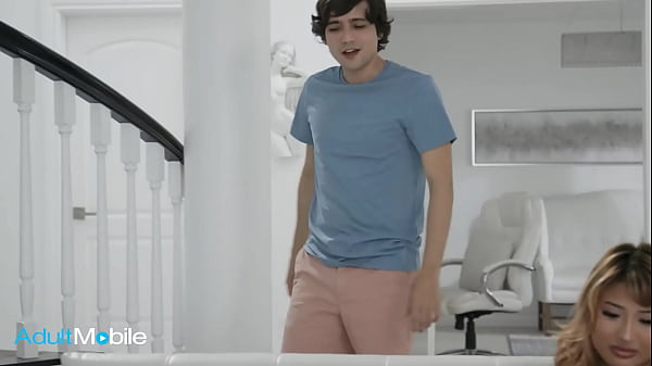 Image ADULTMOBILE - Blonde Asian Hottie Smashes Her Stepbro Right On The Couch When Nobody Is Home And Gets Washed With Cum