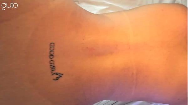 Image Natural brunette from Brazil with Good Girl tattoo came for fun... wanna join us?!
