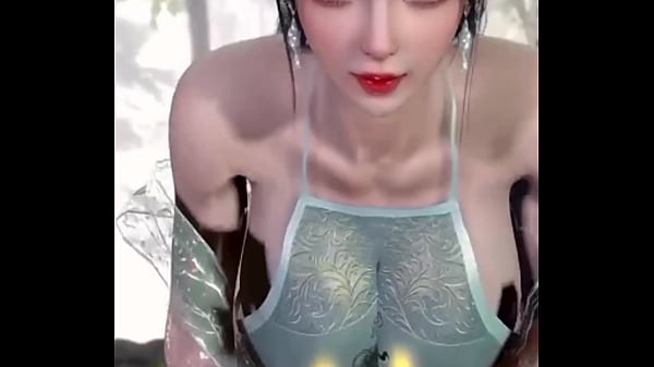 Image 3D AI HQ Brunette Asian Big tits Firm tits Hard erect nipples Cowgirl riding POV sex wSound added