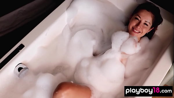 Image Bubble covered Ukrainian beauty Diana Lark indulging herself in the bath