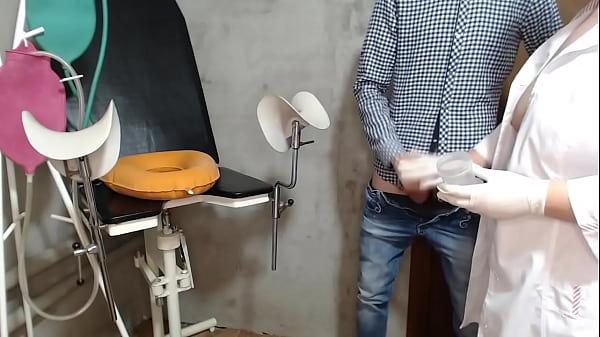 Image Mature nurse jerks off to extract sperm sample