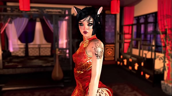 Image Luxury futa catgirl in chinese dress seduces you for a massage session