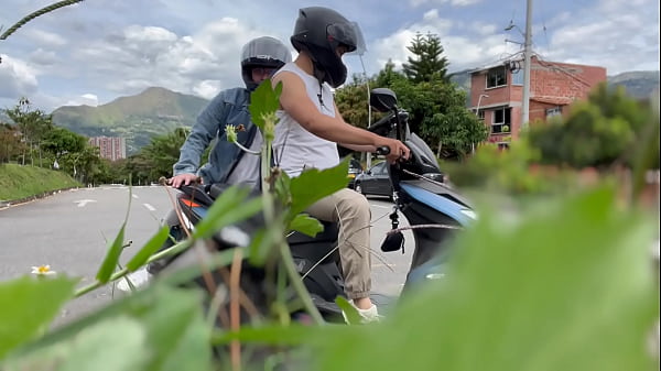 Image Mysterious man on the street takes me on a motorcycle and destroys my ass with his big cock