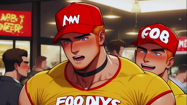 Image Hot Gay Sex with Waiters in Public During Dinner. Hard Cock in the Ass and Cum on the Customers' Food. free video