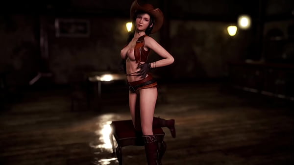 Image Shameless beauty Tifa Lockhart in cowgirl outfit dancing in Seventh Heaven