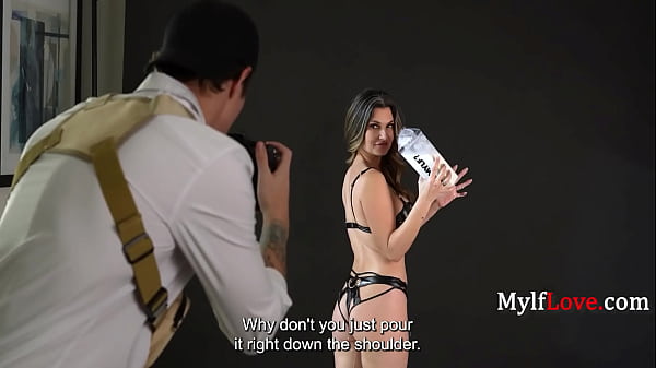 Image Busty MILF Drenches Her Voluptuous Curves in Milk Before Riding Photographer Cowgirl