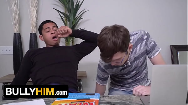 Image Bully Him - Tattooed Hunk Lets Nerdy Dakota Sucks His Big Boner In Return He Has To Do Their Project