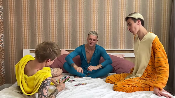Image Twink pajama party turns into hot threesome - two twinks fucked their buddies and cummed in his asshole