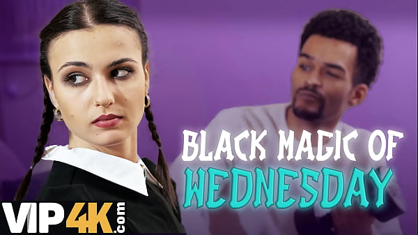 Image DADDY4K. FUCKING SLUT dressed as WEDNESDAY is masturbating to get DADDY'S BIG BLACK COCK