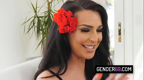 Image Beautiful transsexual latina Chanel Santini dressed in sexy lingerie in a hot anal fuck