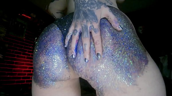 Image Big butt oil massage and colourful glitters