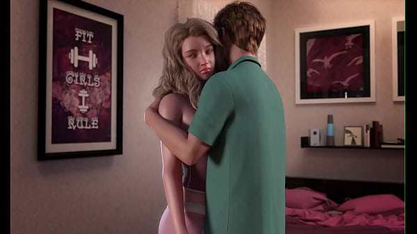 Image A young man with a huge cock rubs a blonde teen pussy and cums after fucking her thighs (Full game in bio)