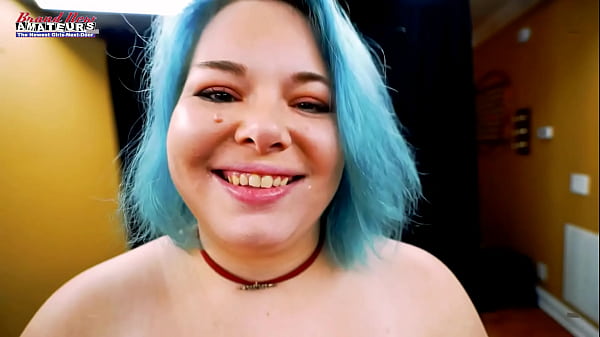Image Blue Haired Busty Coed Dixie Sucks A Dick And Gets Her Twat Deeply Pounded!