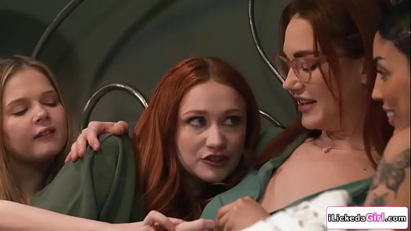 Image Lesbian stepdaughter sharing her busty stepmom with her bffs