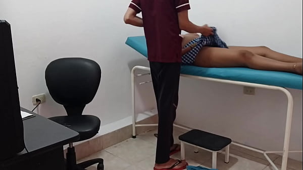 Image Doctor treats young patient and masturbates her with dildo &ndash_ she ends up very horny alone