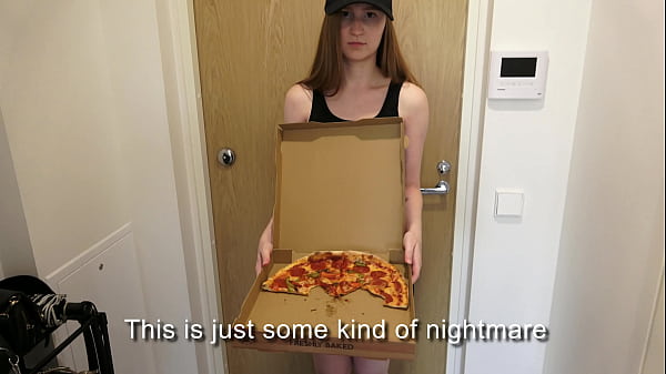 Image The delivery girl ate the pizza  and paid back with a hot pussy