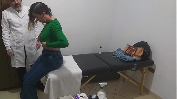 Image Real examination of anal touch in a woman by the Proctologist.
