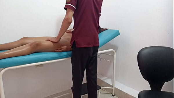 Image Giving massage to a brunette woman with big tits - I end up fucking her