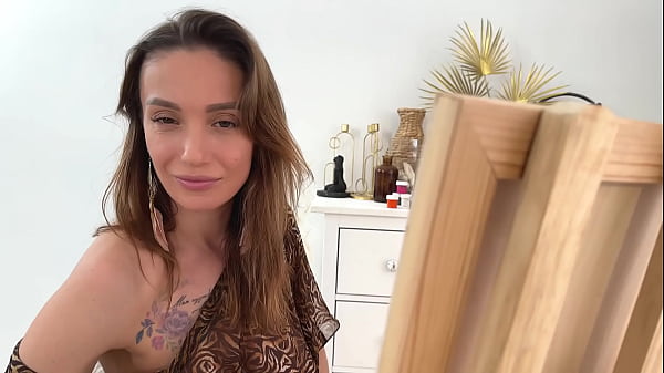 Image Wife straddles husband after painting