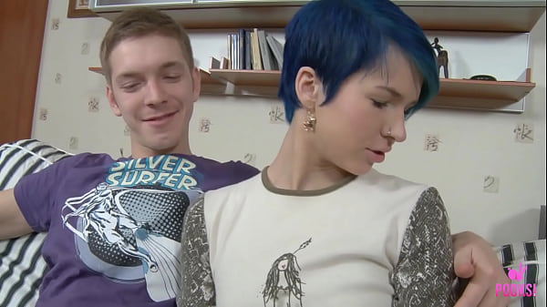 Image Blue-Haired Aster V Gets Her Tongue Jizzed By Milo P After Sex!